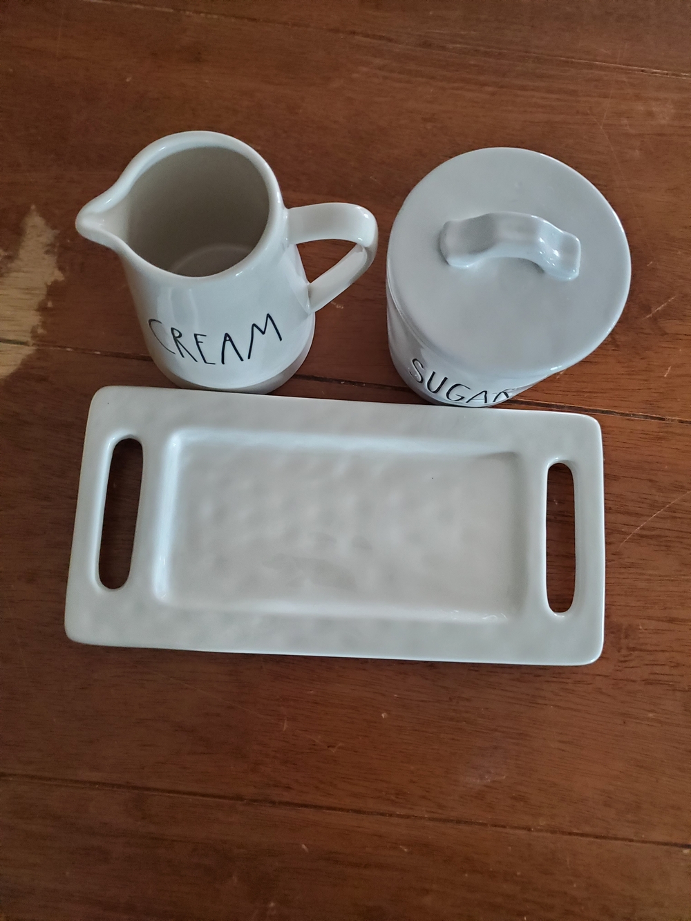 Rae Dunn/Mud Pie/Harbor White Ceramic Piece with Black Logo Mark